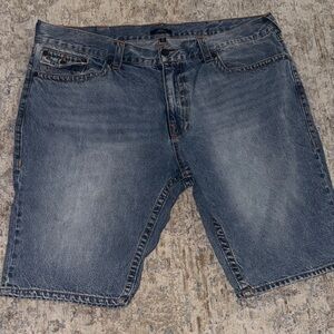 True Religion Faded Blue Jean Shorts